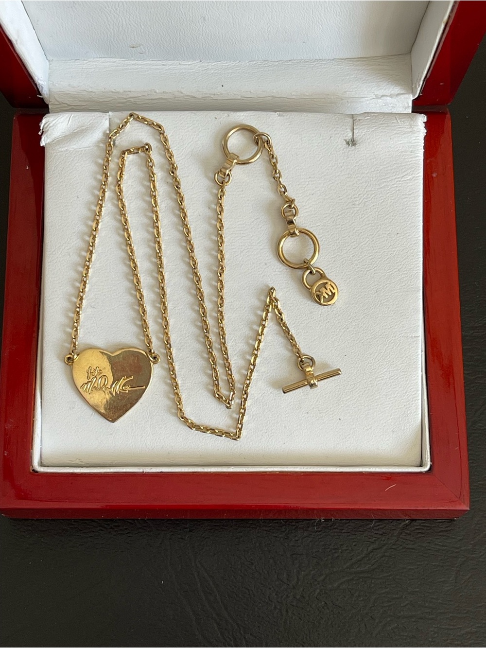 Michael Kors Gold Pave Heart Pendant Necklace - Picture 5 of 7